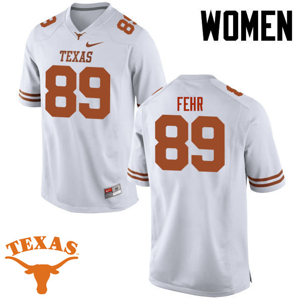 Women #89 Chris Fehr Texas Longhorns College Football Jerseys-White